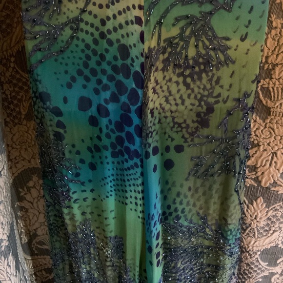 SUE WONG ORIGINAL SEQUINS GOWN, SHOULDER ADJUSTABLE STRAPS. SIDE ZIPPER - Picture 8 of 10